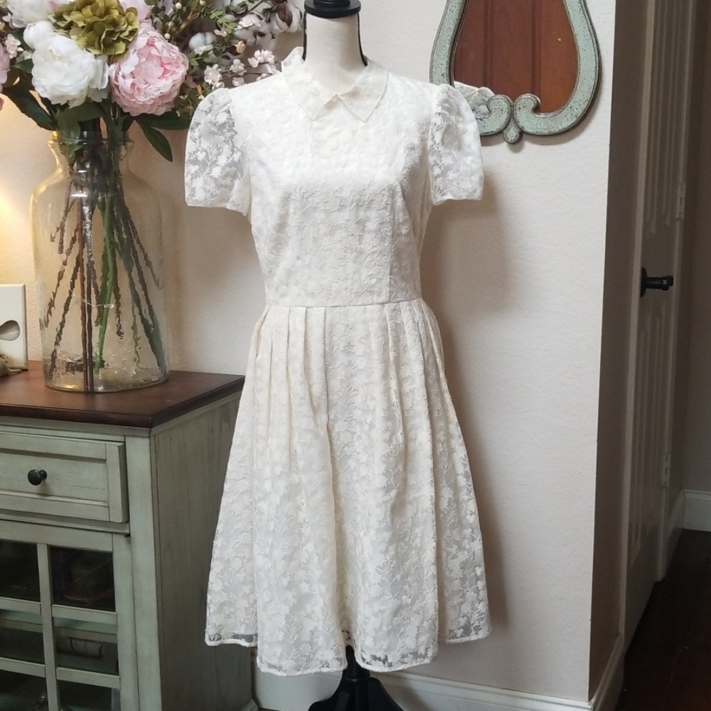 Gal Meets Glam Amelia Fit and Flare Lace Dress